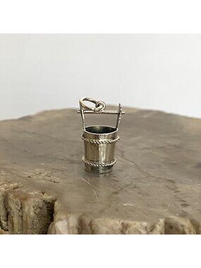 Sterling Silver 925 Vintage Hanging Water Bucket Charm